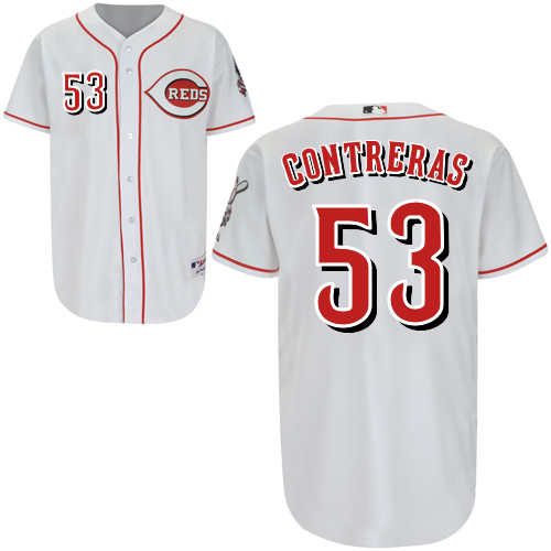Carlos Contreras #53 Youth Baseball Jersey-Cincinnati Reds Authentic Home White Cool Base MLB Jersey